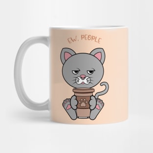 Ew people, cute cat drinking coffee Mug